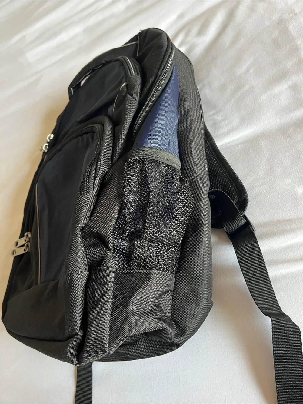 Brand New Triple Play Backpack Black Blue Large School Travel Daypack